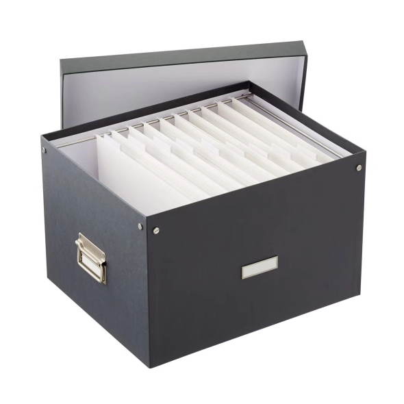 Black File Boxes With Lids