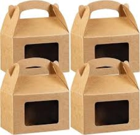 Kraft Gable Gift Boxes with Handles Wholesale