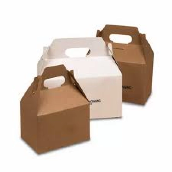 Kraft Gable Gift Boxes with Handles