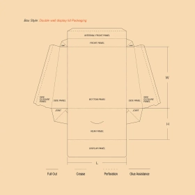 Double Wall Display Lid Boxes Templates